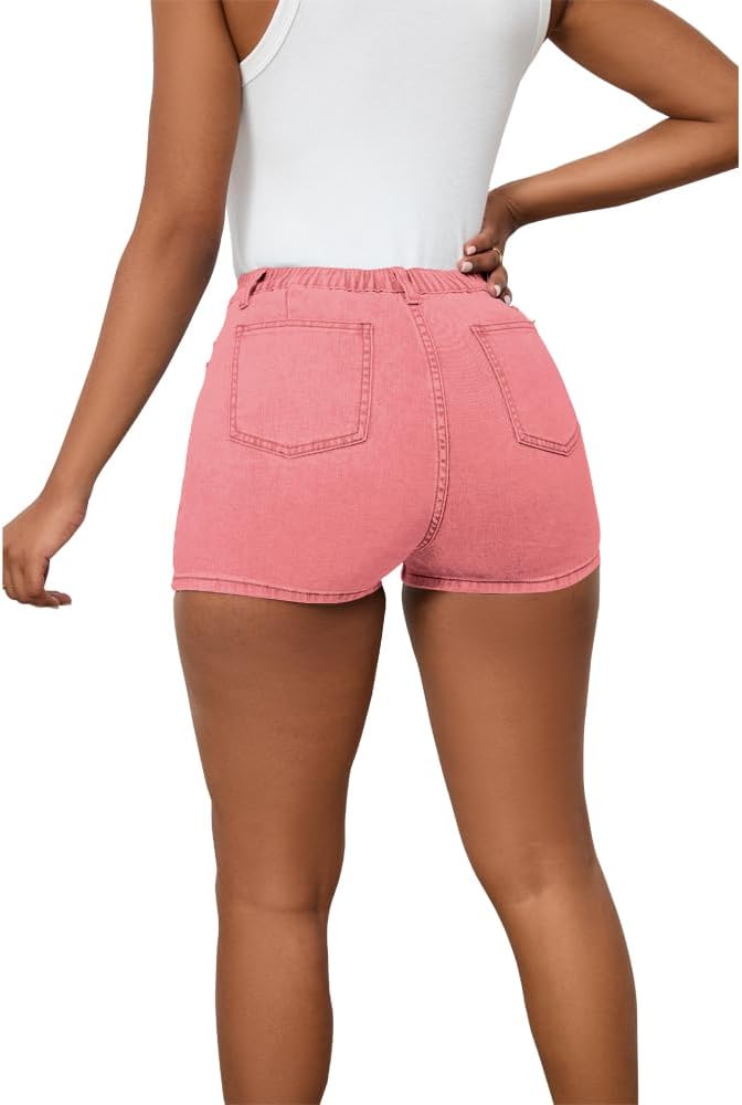 Ladies' Denim Skorts Stretchy Asymmetrical Jean Skirt Shorts - Image 4