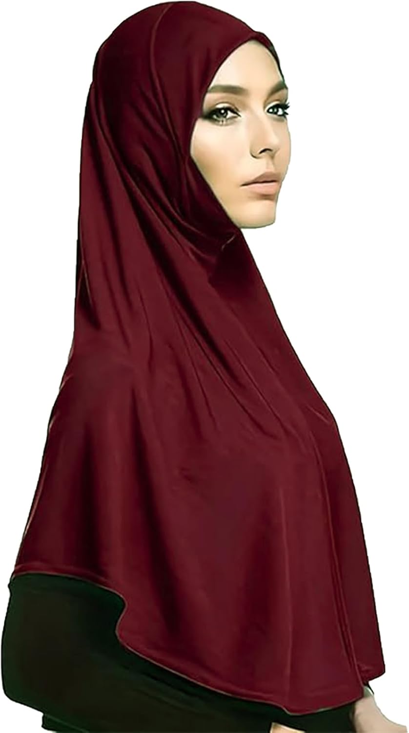 Ready To Wear Hijab for Ladies Instant Turban Stretch Soft Muslim Scarf For Prayer Long Hijabs Islamic Jersey Abaya