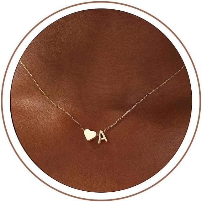 Mothers Day Gifts for Mom Wife - Dainty 18K Gold Plated Heart Initial A-Z Pendant Necklace Modern Jewelry Heart Necklaces Birthday Mothers Day Gifts for Ladies Daughter