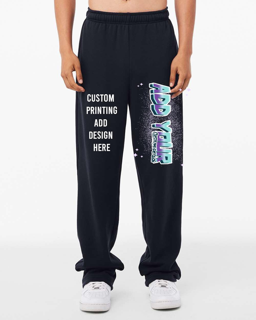 Bella 3725 Unisex Custom Printing Add Design Sponge Fleece Straight Sweatpants - Navy (XL) - Image 2