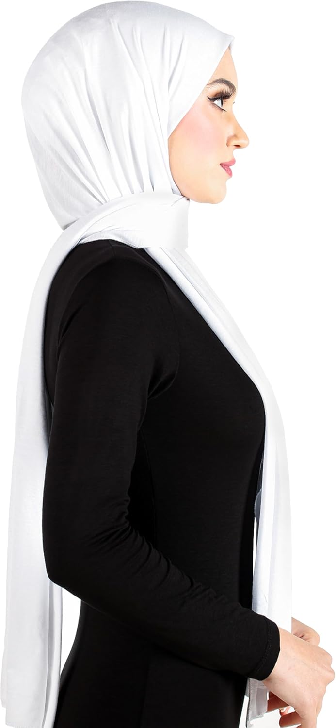 Ladies Cotton Jersey Hijab Scarves Muslim Shawls Turban Head Scarf Wraps Long 78" x 30" - Image 2
