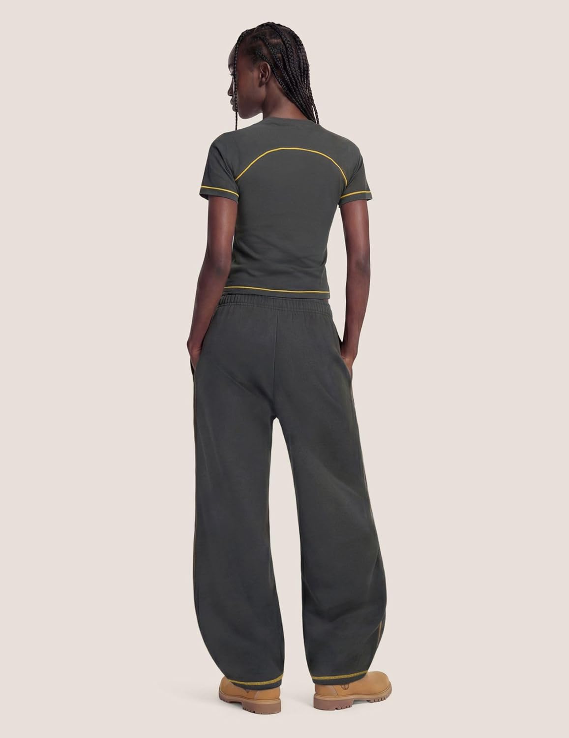 Cloud Slim Sweat Set 2 Piece Sets for Ladies Summer Short-Sleeve Tops Baggy Barrel Pants Tracksuit Sets - Image 4