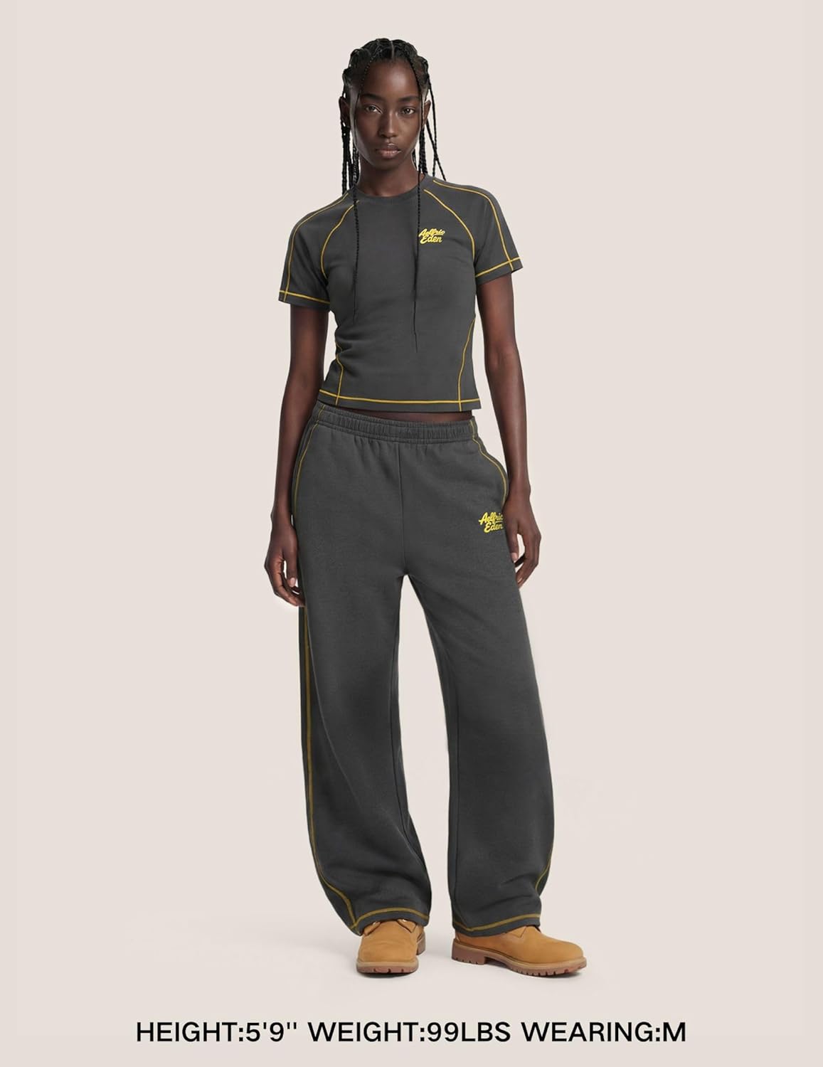 Cloud Slim Sweat Set 2 Piece Sets for Ladies Summer Short-Sleeve Tops Baggy Barrel Pants Tracksuit Sets - Image 3