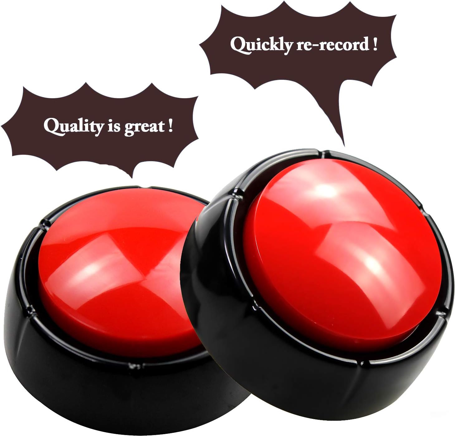 Recordable Talking Button 30 Seconds Record Button Easy Button Answer Buzzers Custom Sound Button for Communication Study Office Home Game Gift(Batteries Included) - Image 6
