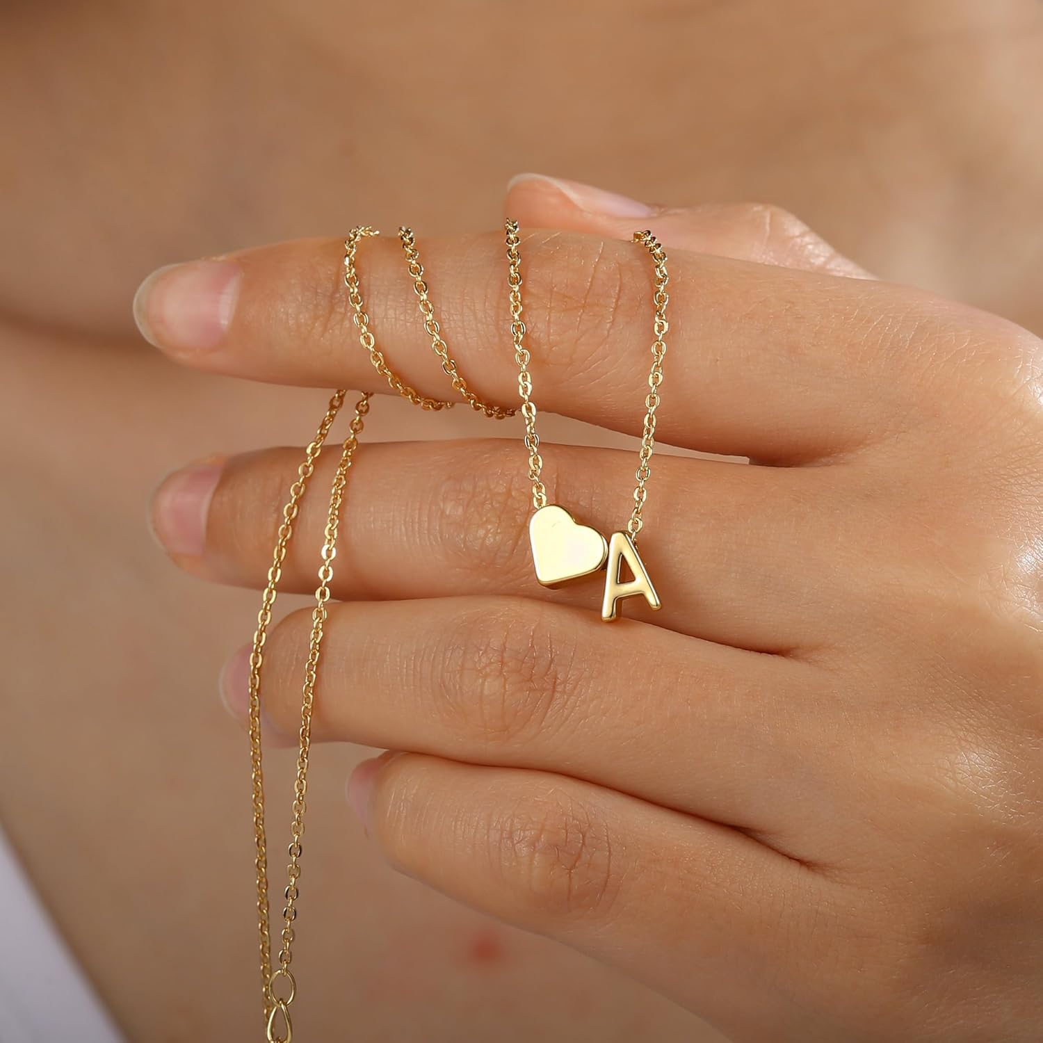 Mothers Day Gifts for Mom Wife - Dainty 18K Gold Plated Heart Initial A-Z Pendant Necklace Modern Jewelry Heart Necklaces Birthday Mothers Day Gifts for Ladies Daughter - Image 4