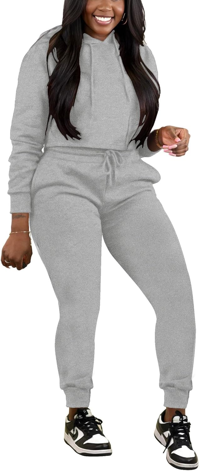 Two-Piece Looks for Ladies Sweatsuits Sets Hooded Tracksuit Long-Sleeve Pullover Jogger Sweat Pants Set - Image 4