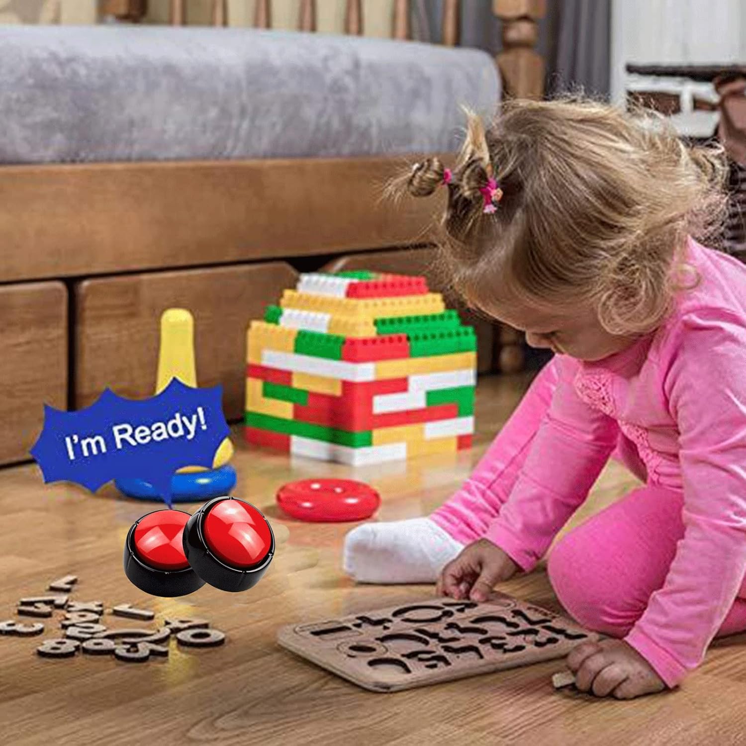 Recordable Talking Button 30 Seconds Record Button Easy Button Answer Buzzers Custom Sound Button for Communication Study Office Home Game Gift(Batteries Included) - Image 4