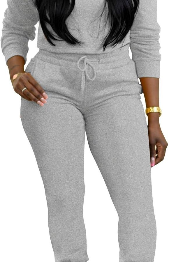 Two-Piece Looks for Ladies Sweatsuits Sets Hooded Tracksuit Long-Sleeve Pullover Jogger Sweat Pants Set