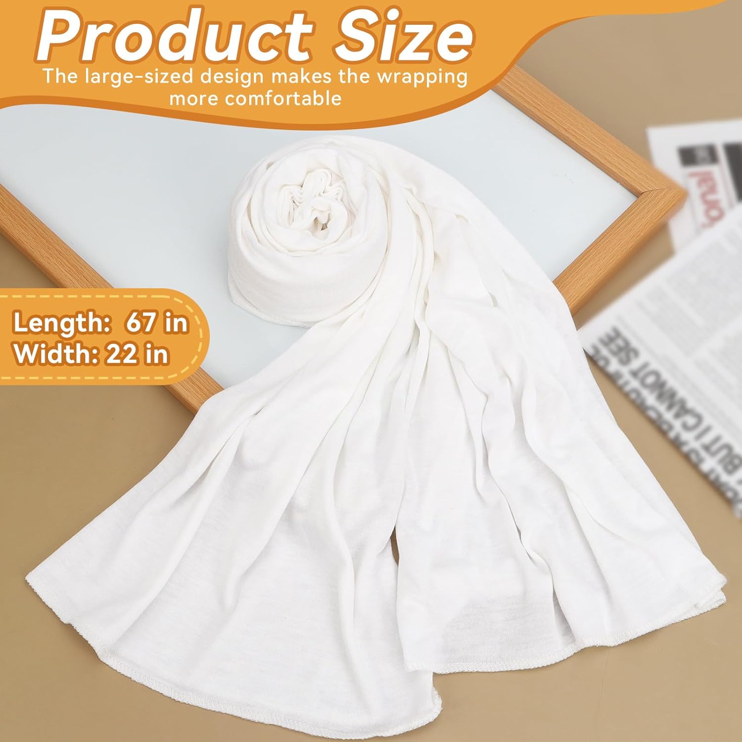 Hijab Scarf Non-see-through Jersey Maxi Hijab Soft Head Scarf Wrap for Ladies - Image 2