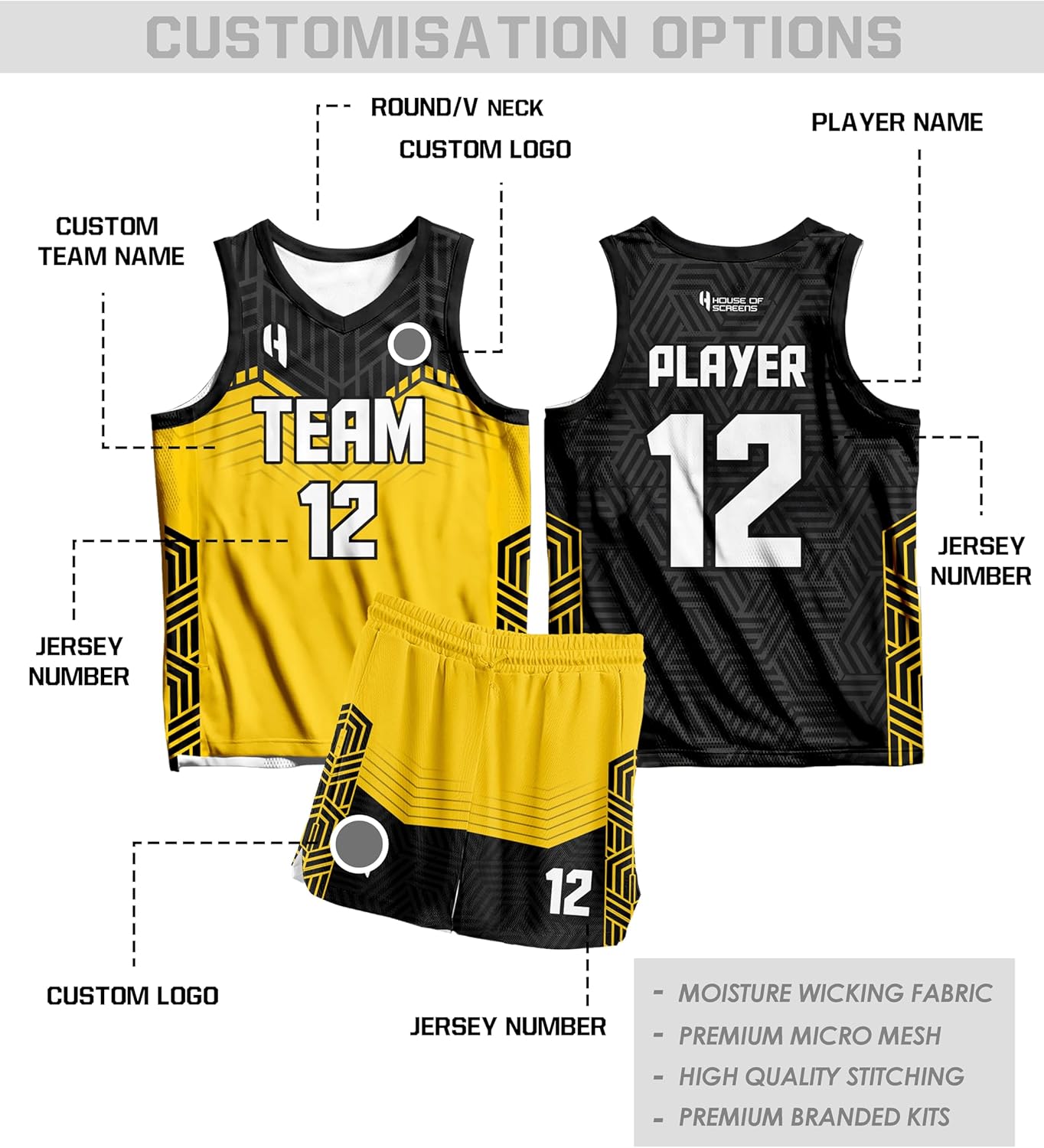 Custom Premium Quality Personalized Basketball Jersey, Basketball Short, Basketball Uniform for Toddler, Youth, Men and Ladies, Custom Name, Number, Logo for All Ages and Occasions, HX377BS - Image 6