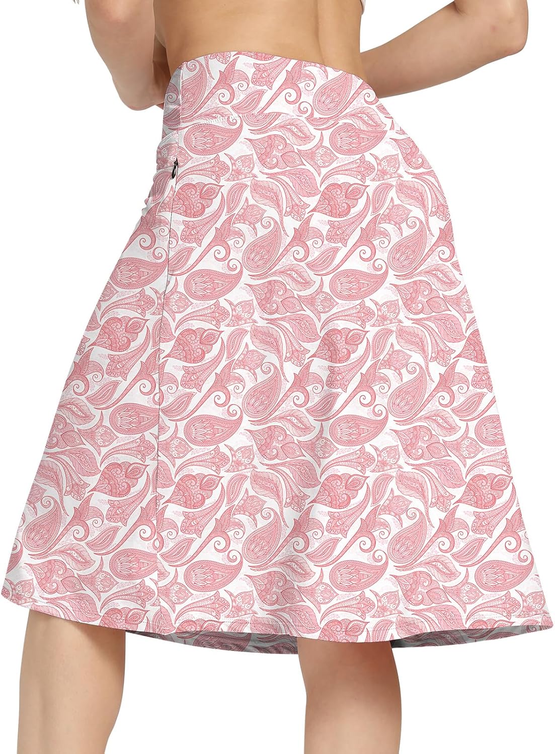 Ladies' 25" Knee Length Skorts Skirts UPF50+ Athletic Court Skirt for Ladies Summer Skirts White Pink S - Image 5